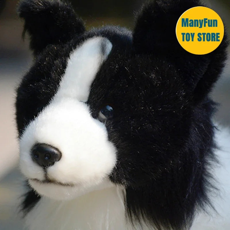 Realistic Border Collie High Fidelity Plushie Shepherd Dog Plush Toys Lifelike Dogs Stuffed Animals Simulation Doll Kawai Toy