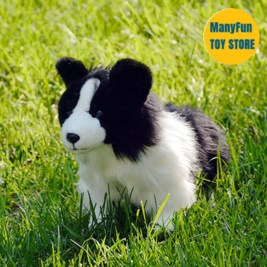 Realistic Border Collie High Fidelity Plushie Shepherd Dog Plush Toys Lifelike Dogs Stuffed Animals Simulation Doll Kawai Toy