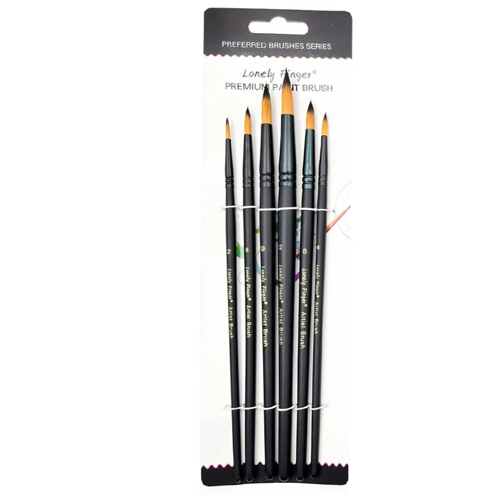 6pcs Artist Paint Brushes Set Artist Paintbrushes For Acrylic Oil Watercolour Acrylic Painting For Body Face Rock Canvas