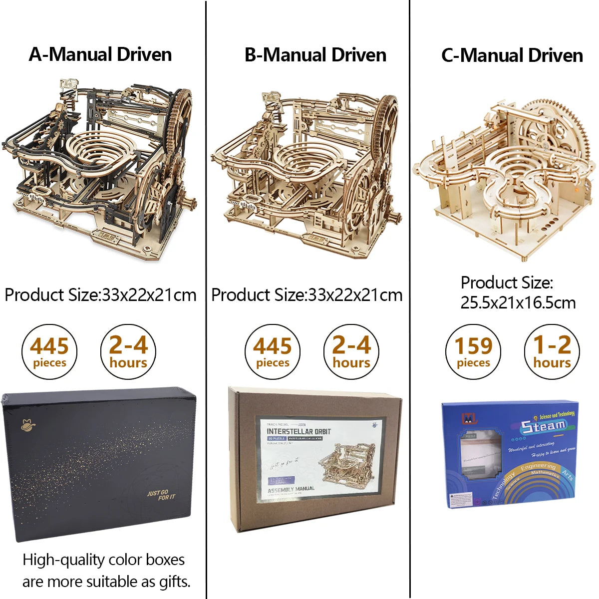 Chriyungel 3D Wooden Marble Run Puzzle DIY Building Model Kits Rolling Ball Track Brain Teaser Game Gift for Adults Teens Kids