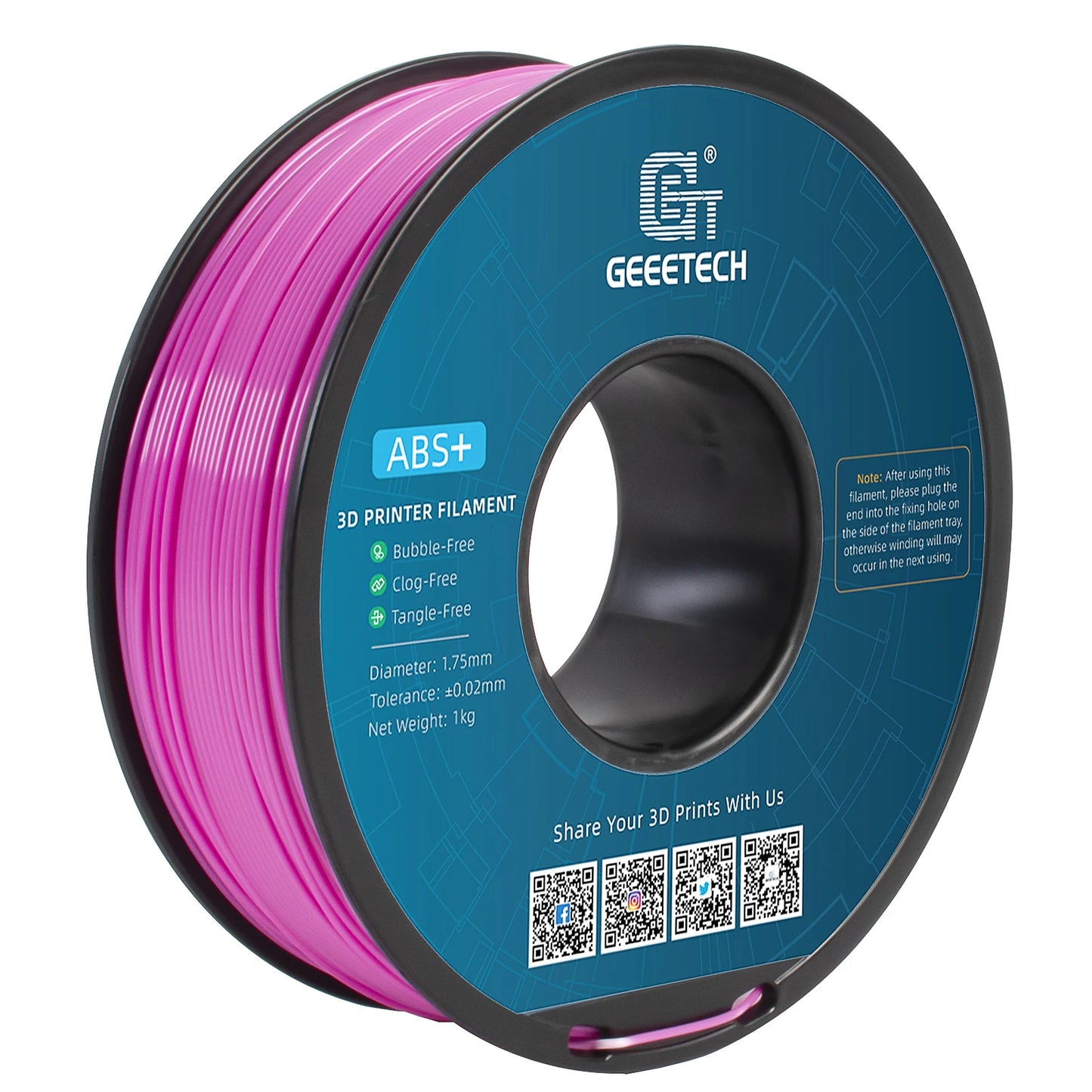 Geeetech ABS 3D Filament 1.75mm 1KG plastic, 3D Printer Material, Tangle-Free, Non-Toxic, Vacuum Packaging White Black