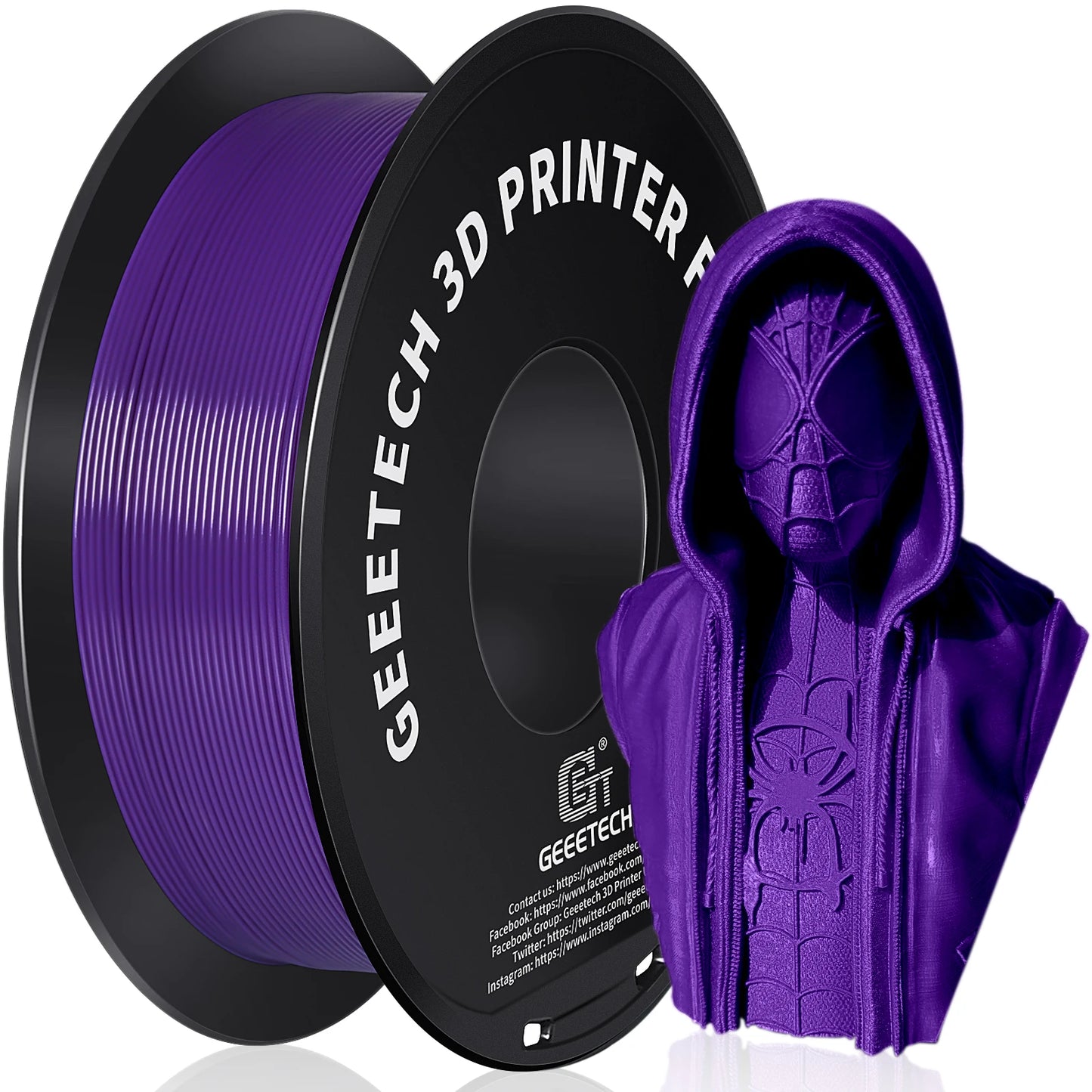Geeetech 3d Printer Filament Pure PLA PETG Plastic 1.75mm,1KG (2.2LBS), Tangle-Free, 3d Printing Materials, Vacuum Packaging