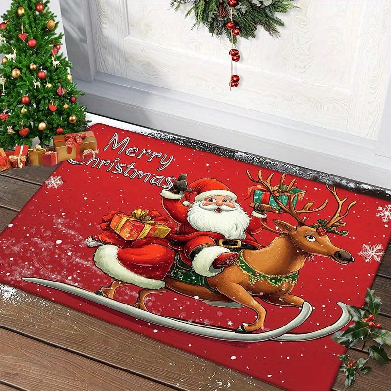 Christmas Door Mat Red Santa Claus Outdoor and indoor Gingerbread Man Carpet  New Year 2026 Merry Christmas Home Decor Foot Mat
