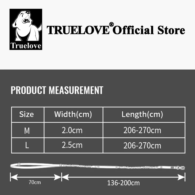 TRUELOVE Dog Leash Heavy Duty with Quick Release/Locking Frog Clip Waterproof Tactical Multi-function Bungee Cobra Buckle YL1833