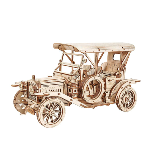 ROBOTIME Vintage Car 3D Wooden Puzzle, Aesthetic Home Decor Retro Car Model Kits for Teens&Adults, Gift for Antique Car Lovers