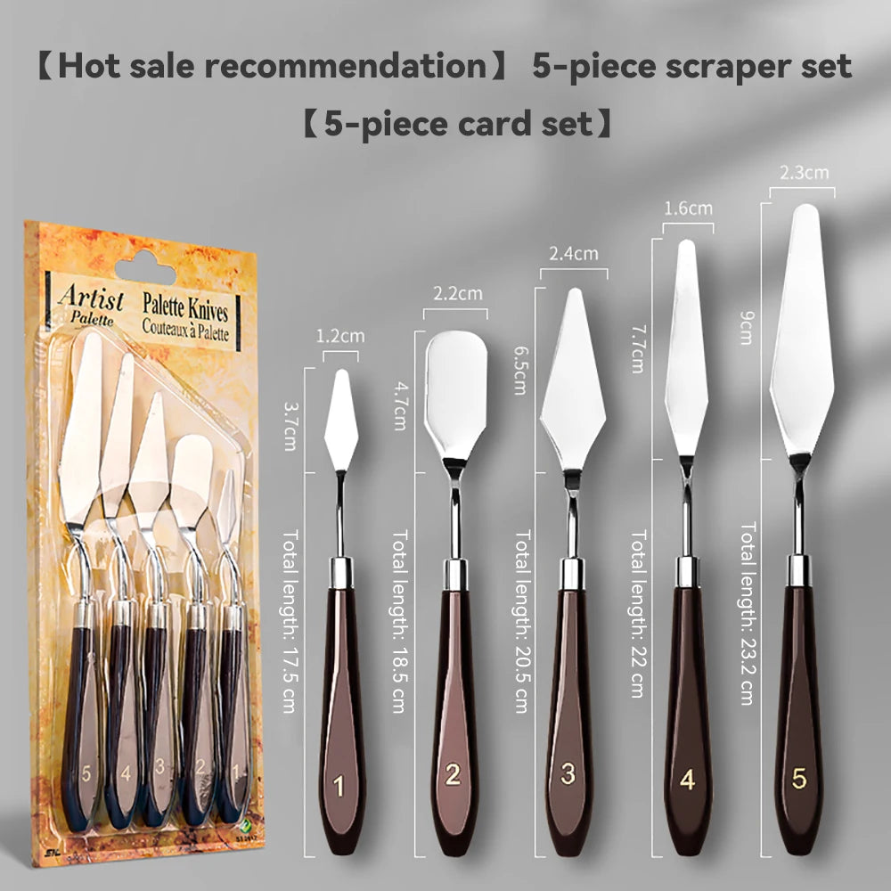 Stainless Steel Oil Painting Knives Artist Crafts Spatula Palette Mixing Knife Scraper Art Acrylic Gouache Painting Drawing Tool