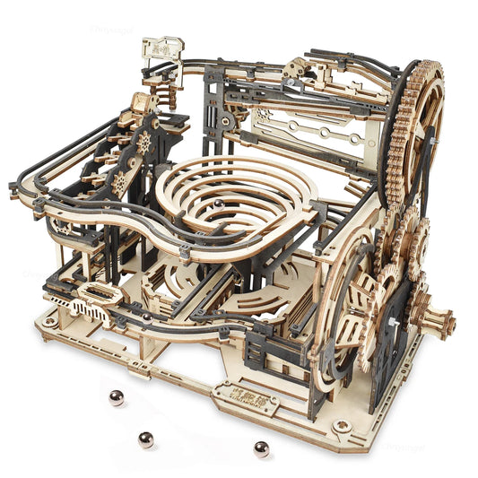 Chriyungel 3D Wooden Marble Run Puzzle DIY Building Model Kits Rolling Ball Track Brain Teaser Game Gift for Adults Teens Kids