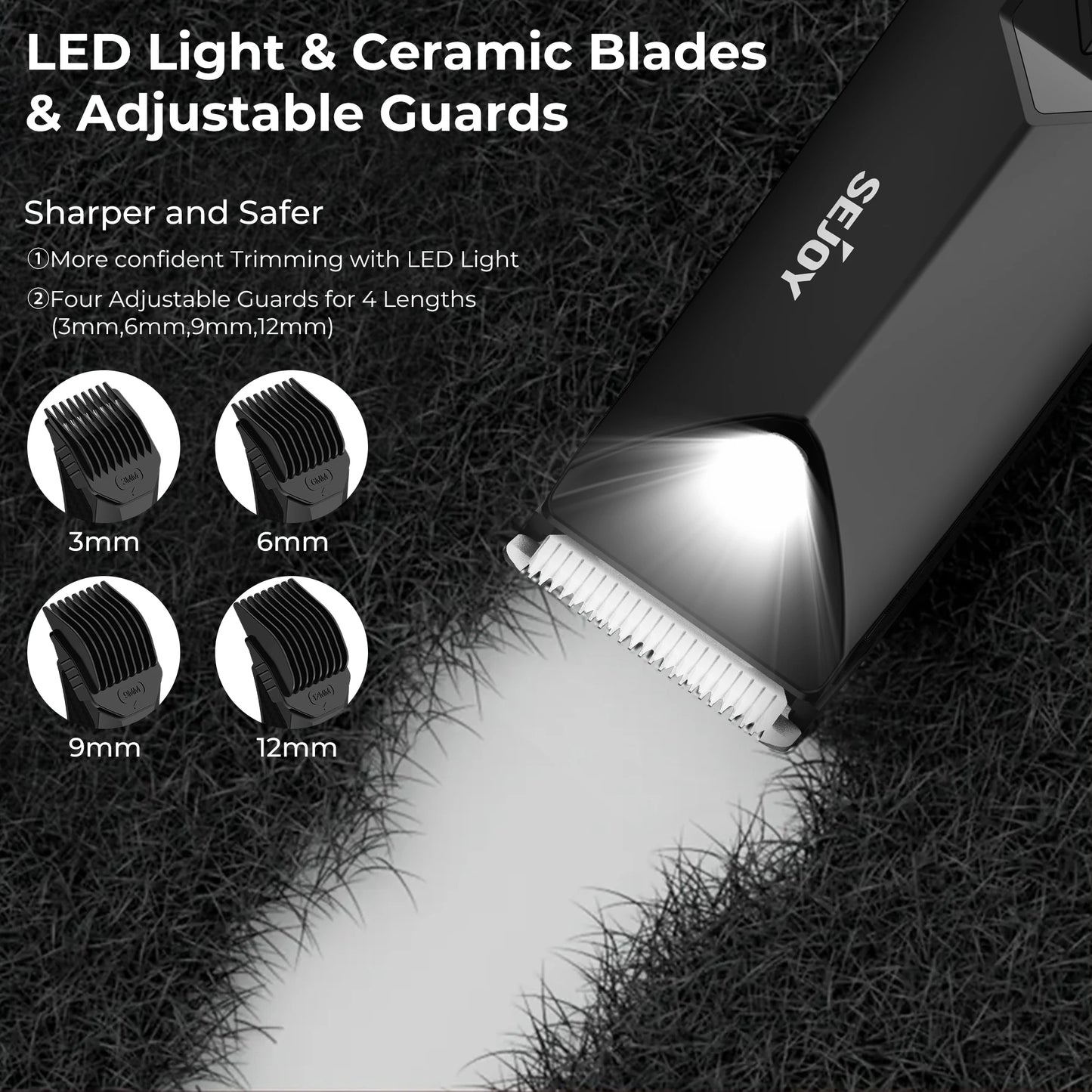 Sejoy Body Hair Clippers Men Electric Hari Trimmer Sideburns Electric Shaver Wireless Hair Cutting Barber Cutting Machine