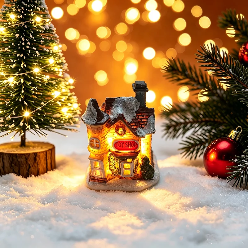 Christmas House Light Decorations For Home Ornaments Kids Xmas Gift New Year 2025 Navidad Decor Bedroom Night Light With Battery