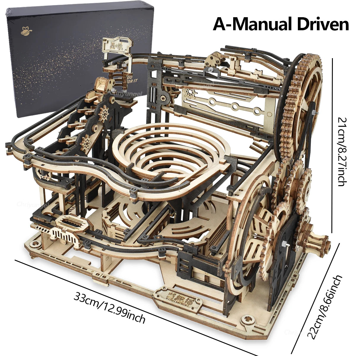 Chriyungel 3D Wooden Marble Run Puzzle DIY Building Model Kits Rolling Ball Track Brain Teaser Game Gift for Adults Teens Kids