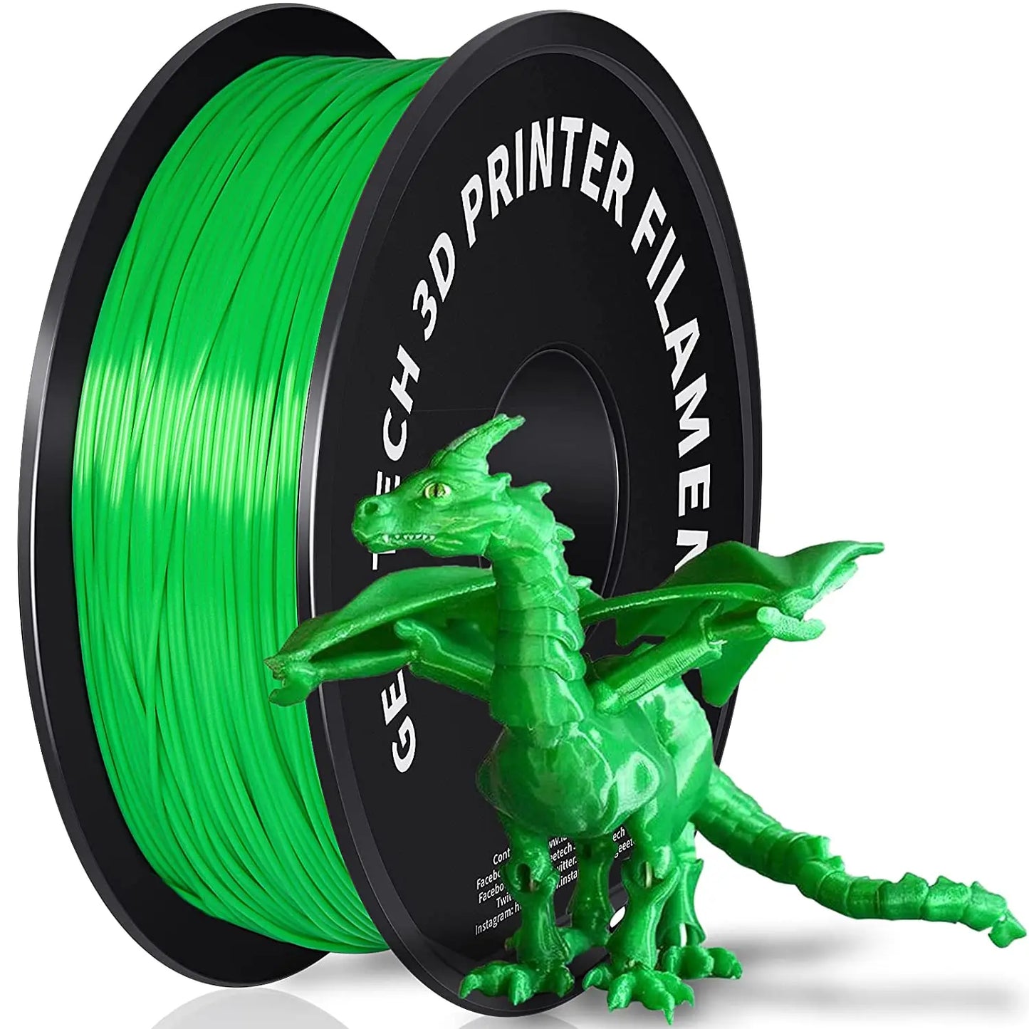 Geeetech 3d Printer Filament Pure PLA PETG Plastic 1.75mm,1KG (2.2LBS), Tangle-Free, 3d Printing Materials, Vacuum Packaging