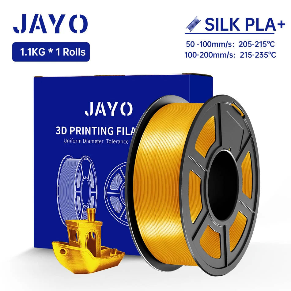 JAYO SILK PLA + Filament 1.75mm SILK PLA Plus Filament 1.1KG Smooth Silky Shiny Surface 3D Filament Fit For FDM Printers