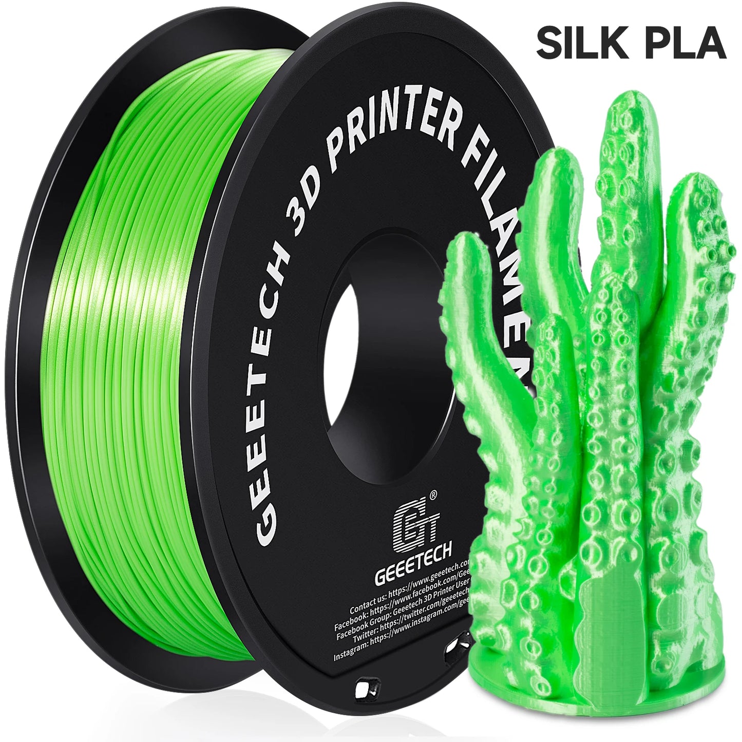 GEEETECH Silk PLA 3d Filament Wire 1kg 1.75mm Spool Wire 3D Printer Material 3D Print Refills, Fast Delivery Vacuum Package