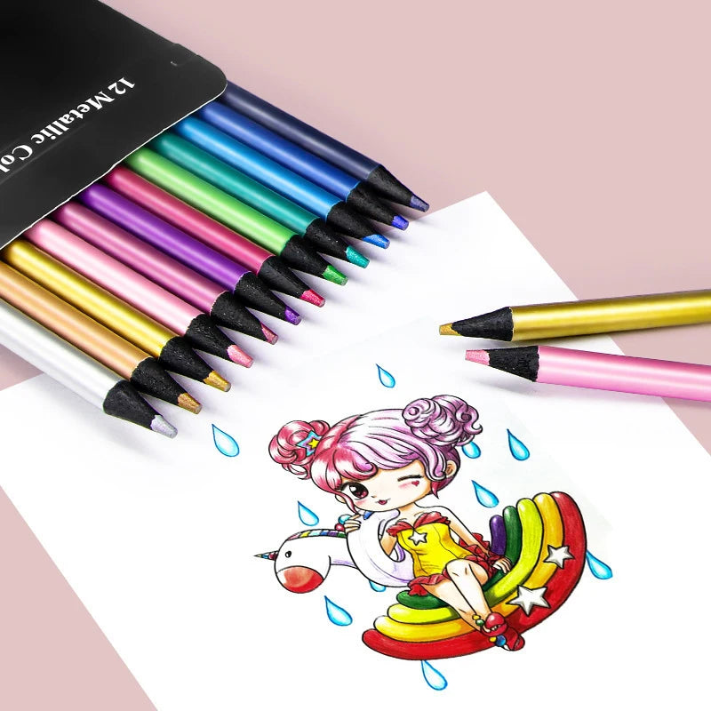 12 Colours Metallic Pencil