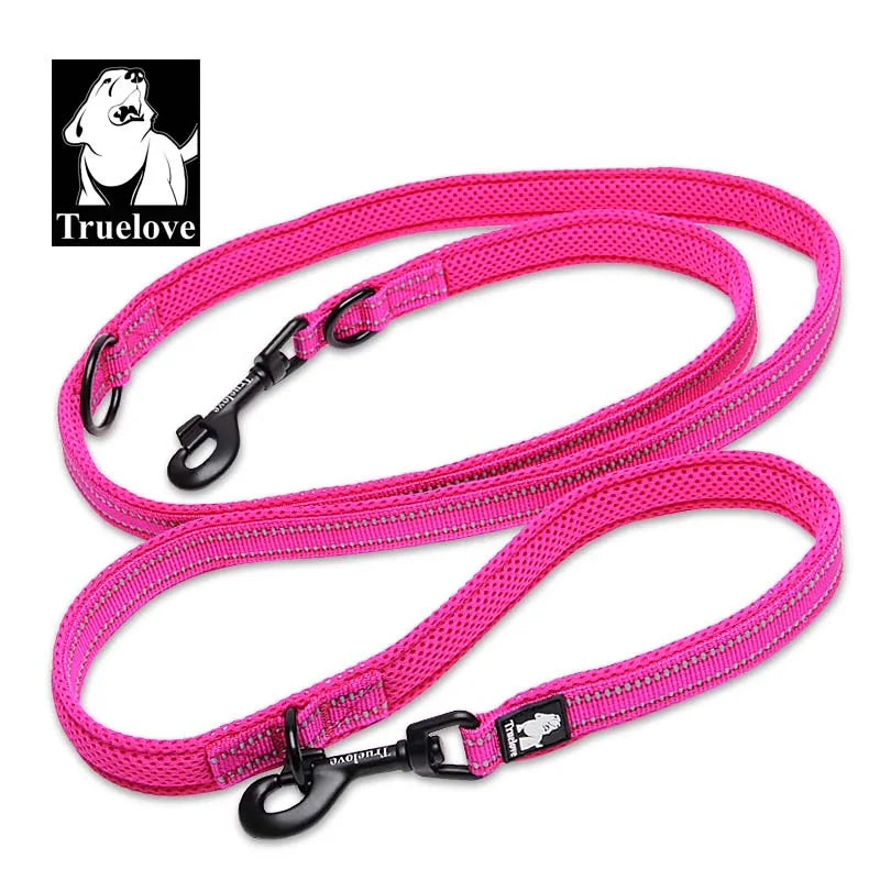 Truelove 7 In 1  Multi-Purpose Adjustable Dog Lead Hand Free Pet Training Leash Reflective Dog Leash Walk 2 Dogs Harness TLL2411