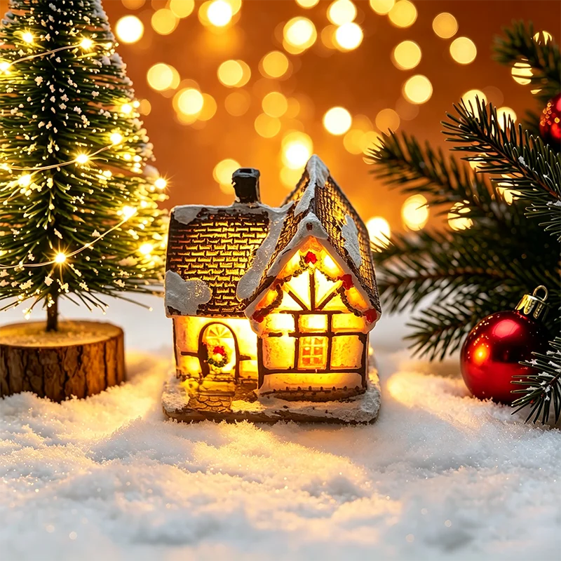 Christmas House Light Decorations For Home Ornaments Kids Xmas Gift New Year 2025 Navidad Decor Bedroom Night Light With Battery