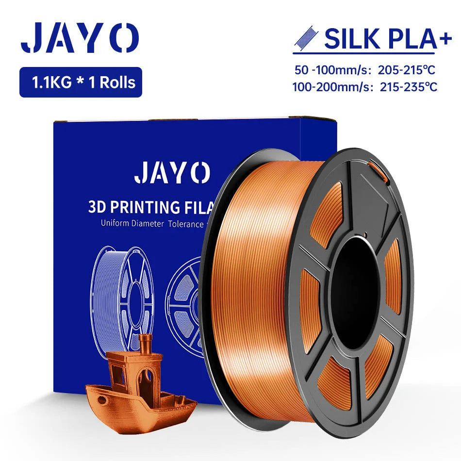 JAYO SILK PLA + Filament 1.75mm SILK PLA Plus Filament 1.1KG Smooth Silky Shiny Surface 3D Filament Fit For FDM Printers