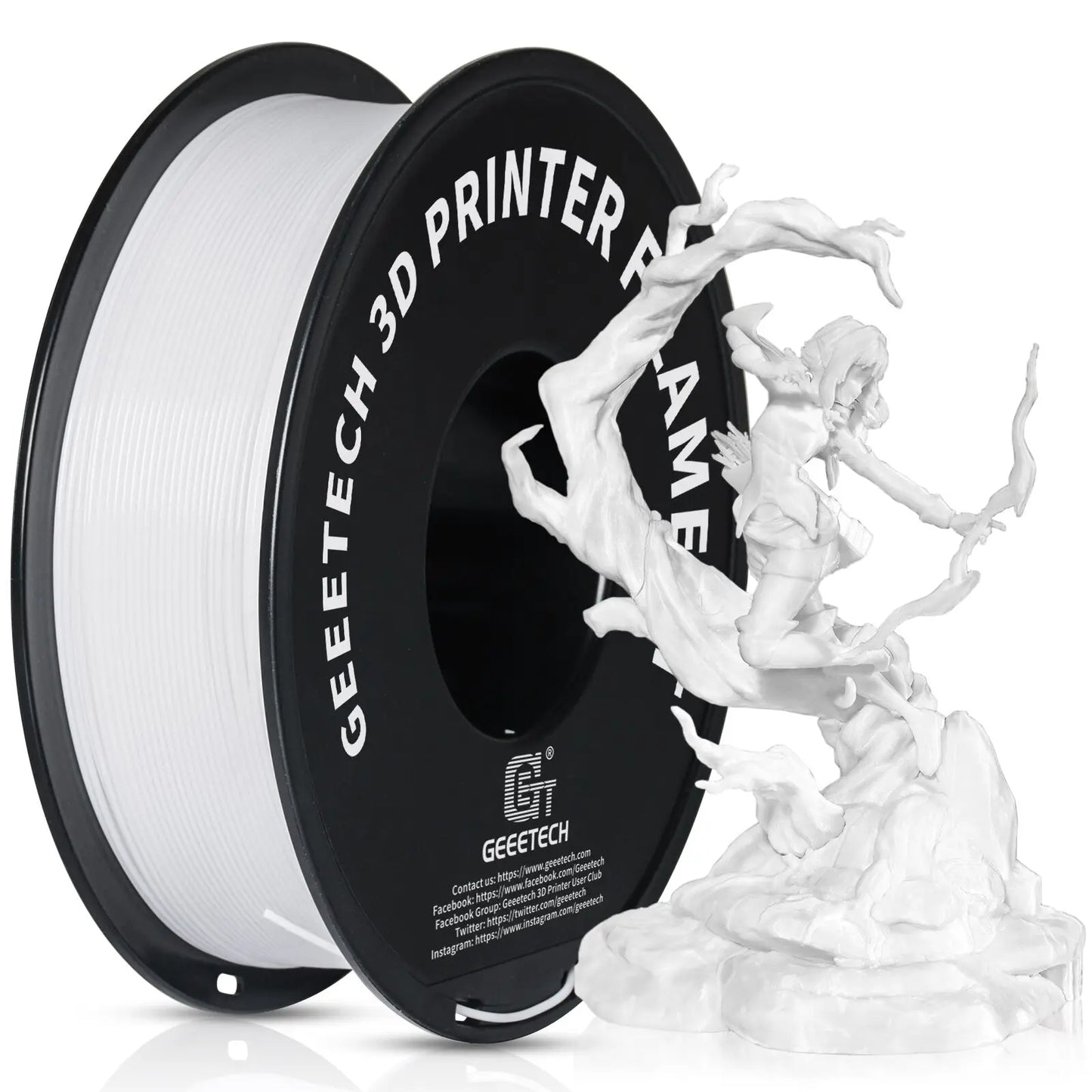 GEEETECH PETG Filament 1KG 1.75mm ±0.03mm For 3D Printer,1KG (2.2LBS) 3D Printing Fast Shipping,Vacuum packing, Tangle-Free