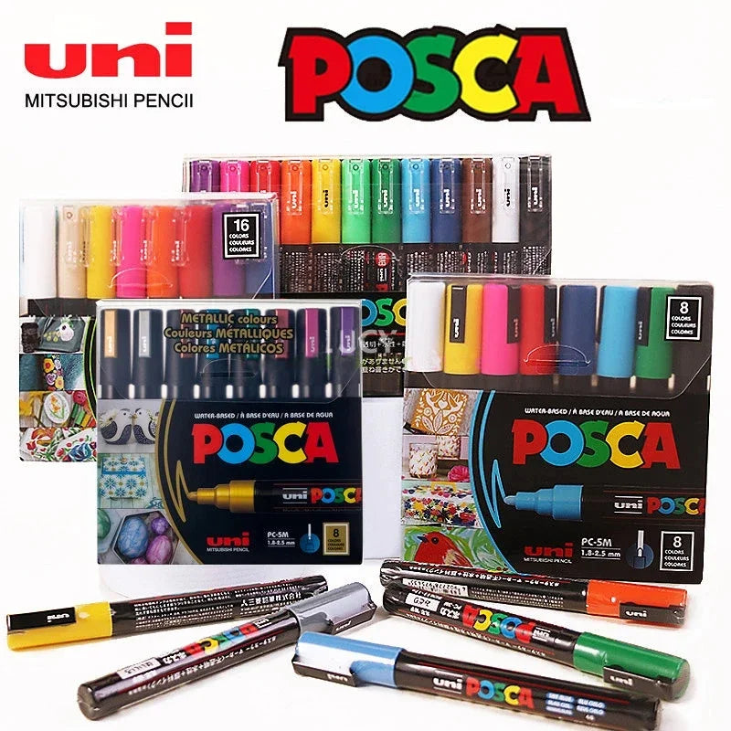 Posca Markers 1M Extra Fine Point, Acrylic Paint Art Marker Pens Set for Drawing Manga Graffiti Crafts DIY, Original Japan Gift
