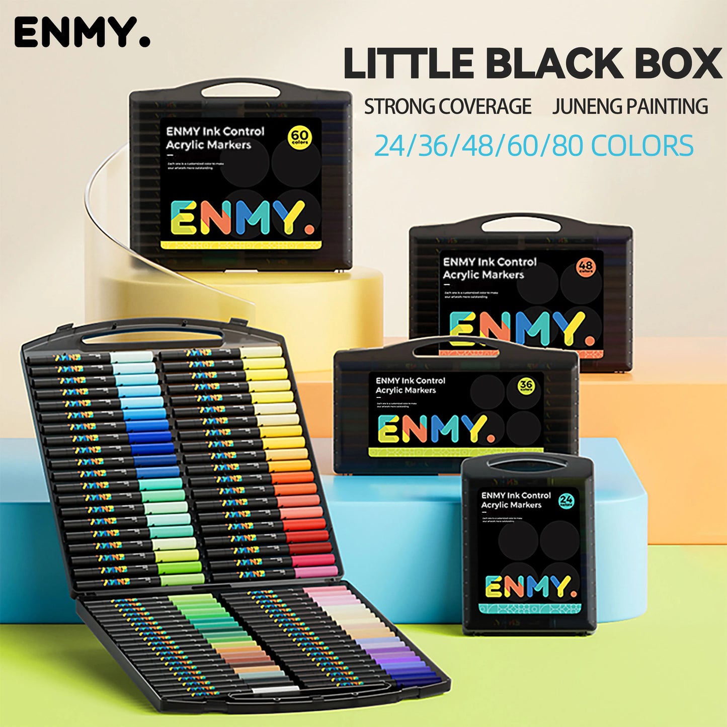 ENMY Acrylic Paint Markers Pen Soft Head Direct Liquid Graffiti Painting QuickDry Pigments Art Supplies for Felt