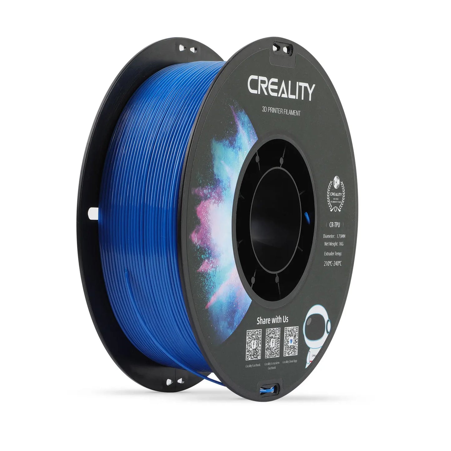1KG Creality Flexible TPU 3D Printer Filament 3D Printing Material 1.75mm 95A Shore Hardness and Good Layer Bonding Performance