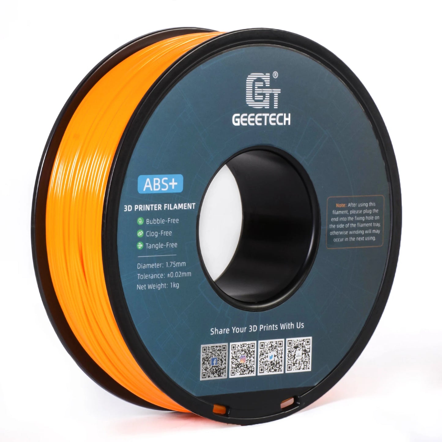 Geeetech ABS 3D Filament 1.75mm 1KG plastic, 3D Printer Material, Tangle-Free, Non-Toxic, Vacuum Packaging White Black