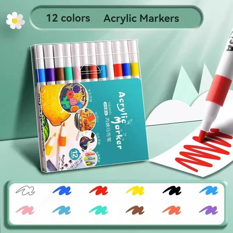 12-80 Colour Set Acrylic Paint Art Marker Pen