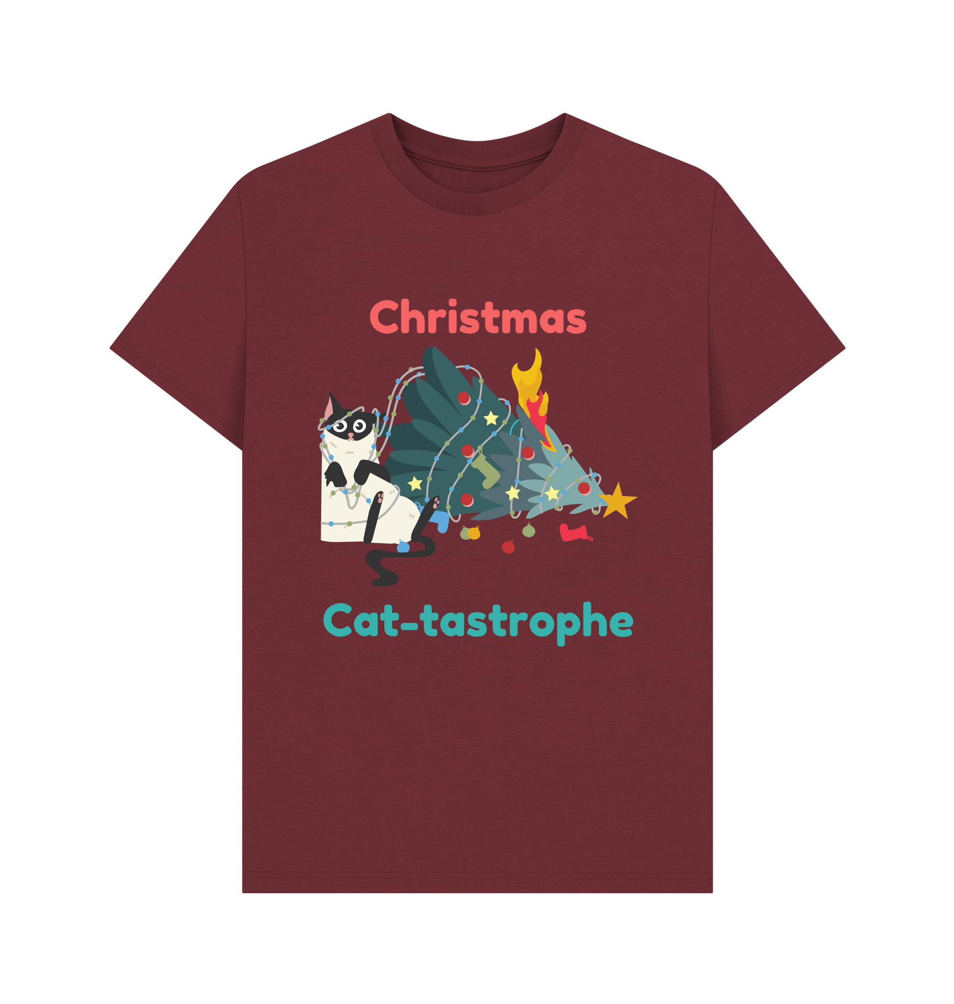 Red Wine Printed T-shirt Front